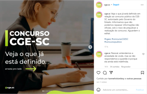 Concurso Cge Sc Rg O Divulga Informa Es Sobre O Certame