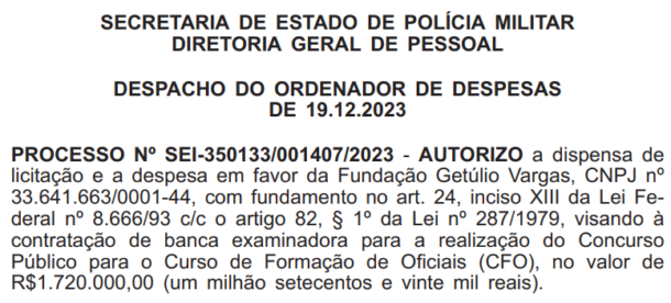 Concurso Pmerj Para Oficial Ter Fgv Como Banca Vagas