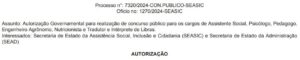 Concurso SEASIC SE Escolha Da Banca Iniciada 90 Vagas