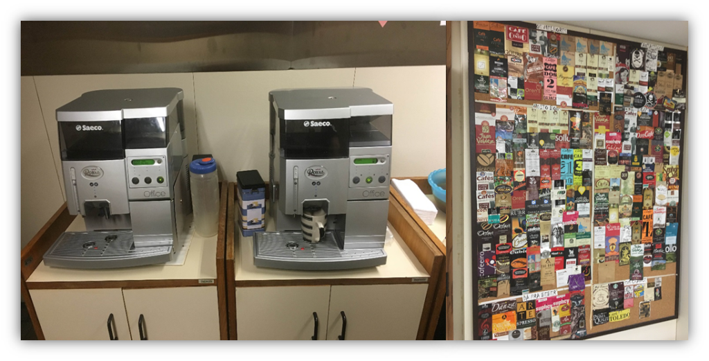 Figura 02- máquinas de café e rótulos devidamente classificados