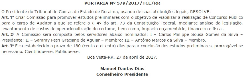 Concurso TCE RR