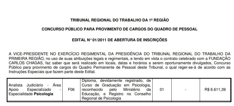 01/2011 Edital - JustiÃ§a Federal