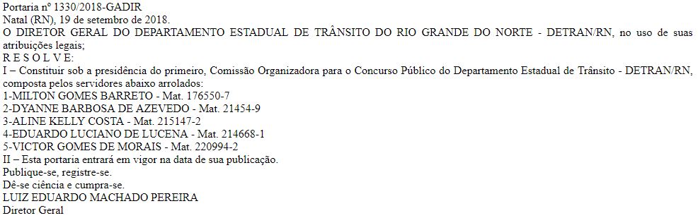 Concurso Detran RN: já previsto, TCE recomenda novo edital Concurso Detran RN: já previsto, TCE recomenda novo edital