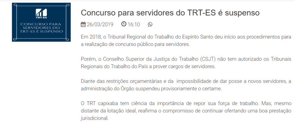 Concurso TRT ES