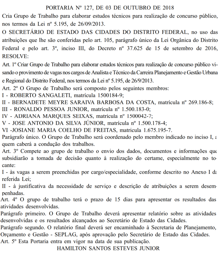 concurso secretaria das cidades df