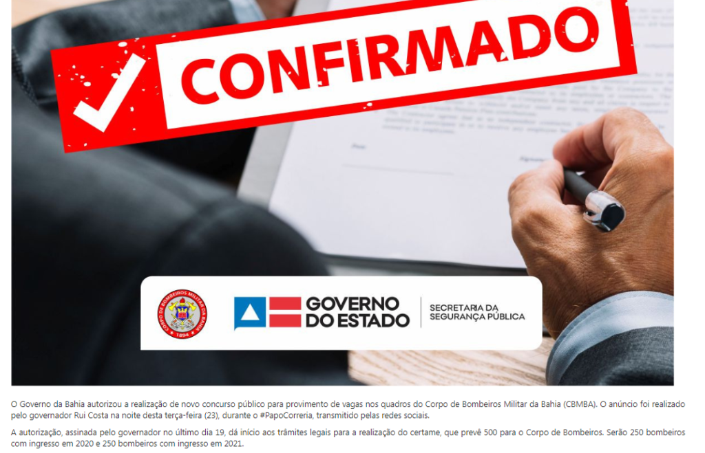 Confira abaixo o documento que confirma a realização do certame