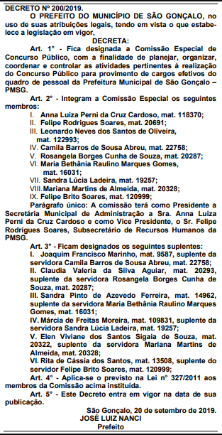 concurso semed são Gonçalo RJ