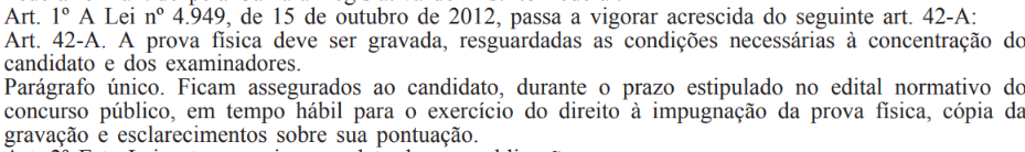 concursos DF: nova lei para concursos gravação do teste físico