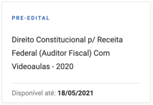 Curso de Direito Constitucional para a Receita Federal na seção “Minhas Matrículas”