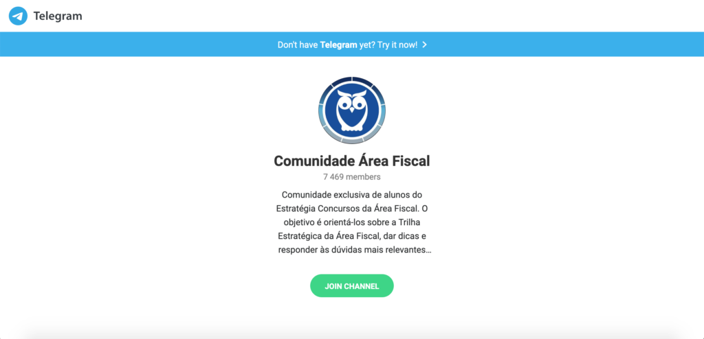 Comunidade da Área Fiscal no Telegram