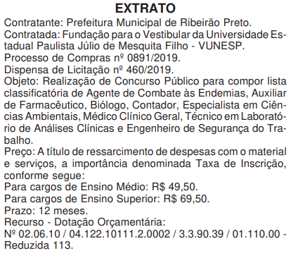 Banca do concurso Ribeirão Preto