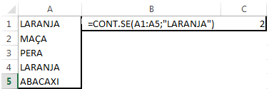 Exemplo Função CONT.SE