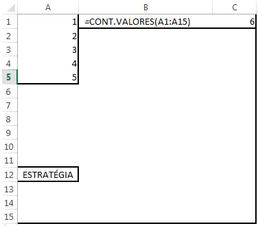 Exemplo Função CONT.VALORES