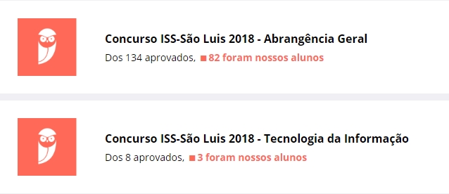 Aprovados Estratégia no COncurso ISS São Luís