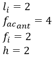 Parâmetros de input para o cálculo da mediana