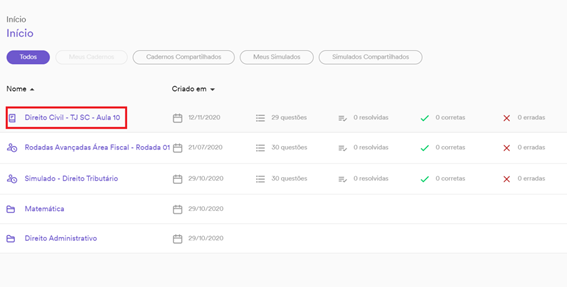 Caderno compartillhado