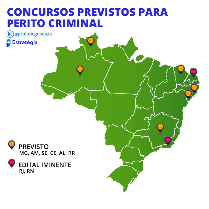 Mapa dos próximos concursos para perito criminal em 2021