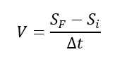 Fórmula da distância sobre o intervalo de tempo