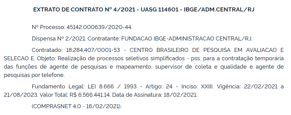 Cebraspe confirmado como organizador do PSS do IBGE com 6.475 vagas.
