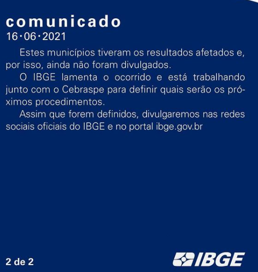 Comunicado extravio IBGE