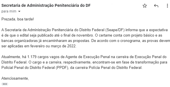 Informações da assessoria da Seape DF