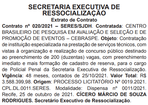 Cebraspe é oficializado banca organizadora 