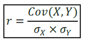  coeficiente de Pearson pela covariância