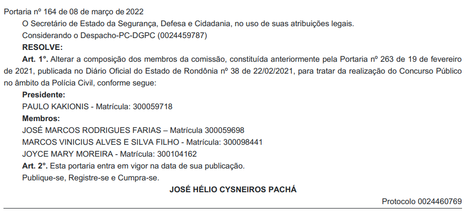Comissão do concurso