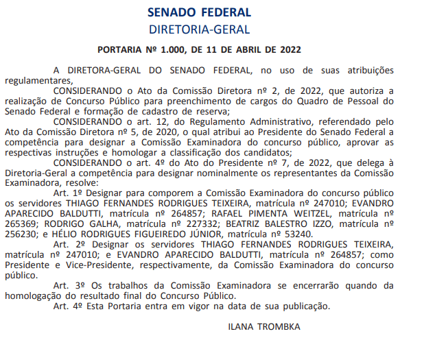 Comissão formada para 19 vagas