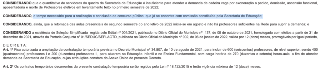 Vagas temporárias aumentadas pelo governo de Recife