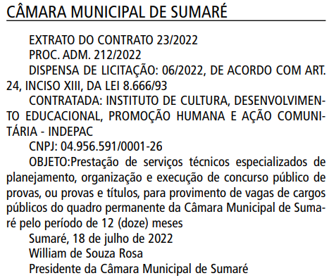 Câmara Municipal de Sumaré/SP