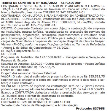 Concurso Hospital Gaspar Vianna PA: contrato com a banca