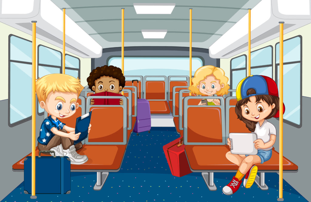 Figura 1 - Pessoas com diferentes posicionamentos no transporte público (imagem: Freepik.com).