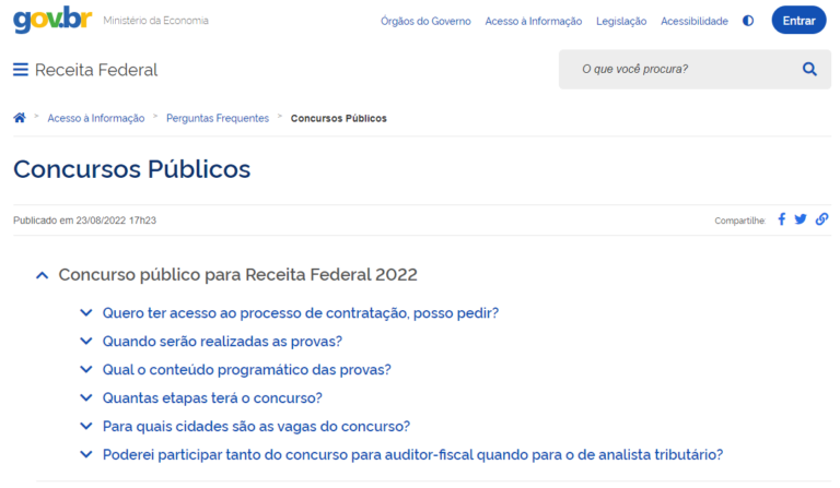 Concurso Receita Federal: Página Oficial De Perguntas é Criada