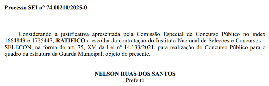 Instituto Selecon é a banca organizadora