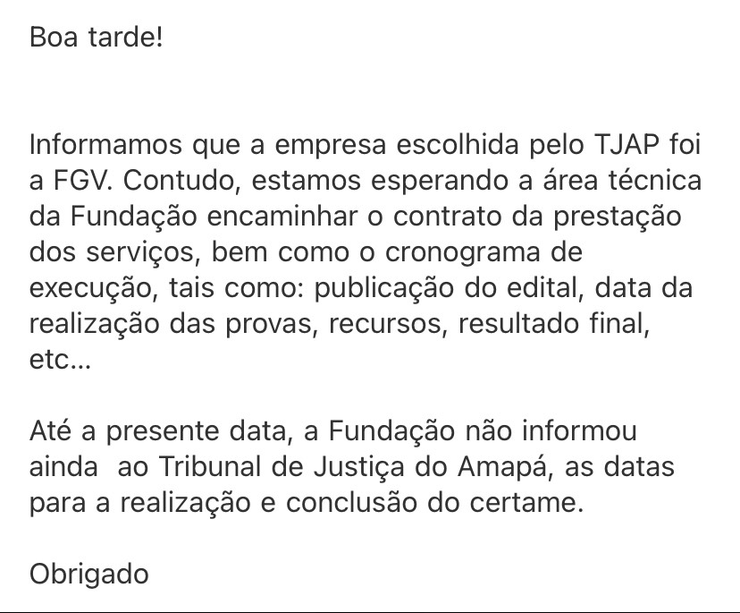 Nota de esclarecimento concurso TJ AP.