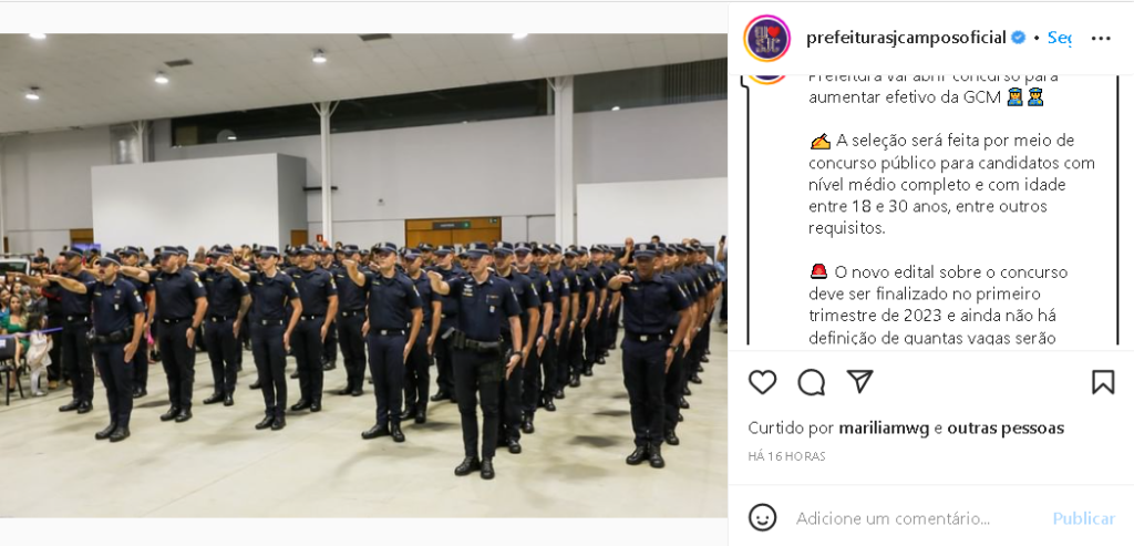 Concurso Guarda de São José dos Campos terá edital no 1º trimestre