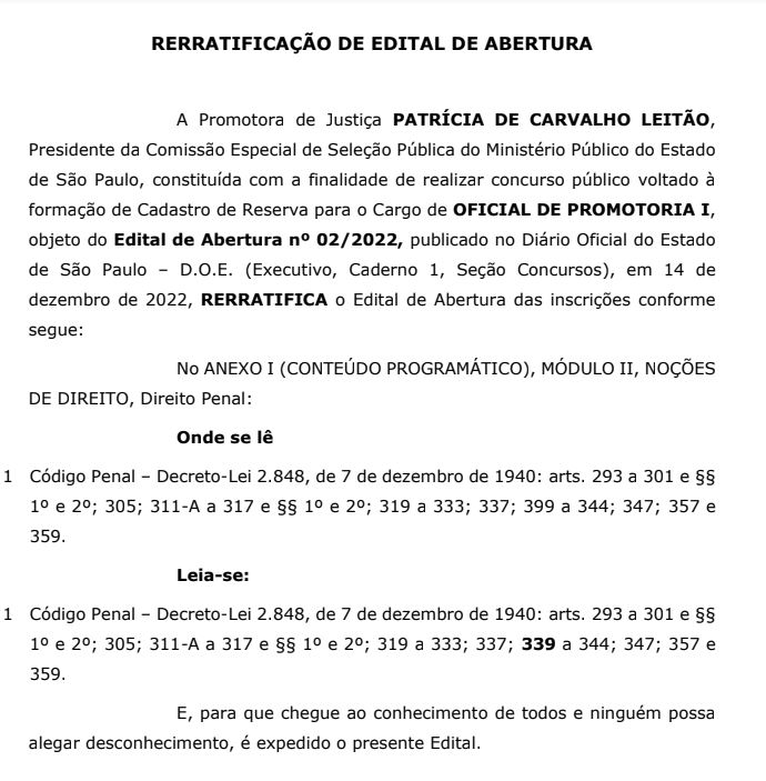 Concurso MP SP: anulada prova prática para cargo de oficial de