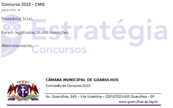 Concurso Câmara de Guarulhos registra mais de 26 mil inscritos