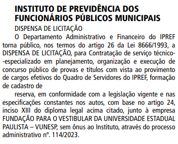 Concurso IPREF Guarulhos: banca definida