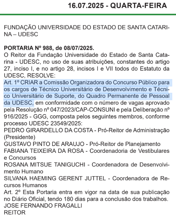 Comissão organizadora formada para novo edital