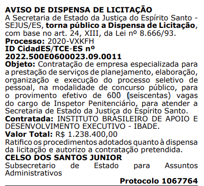 IBADE é contratado como banca 