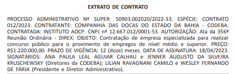 Concurso Codeba: banca contratada e edital iminente!