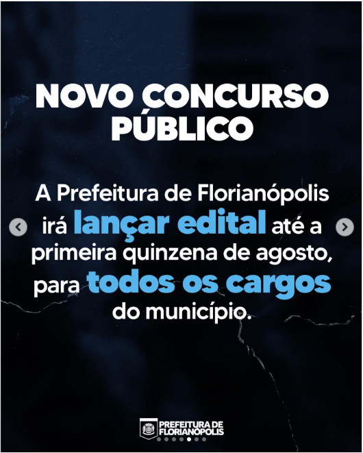 Edital Florianópolis previsto em agosto