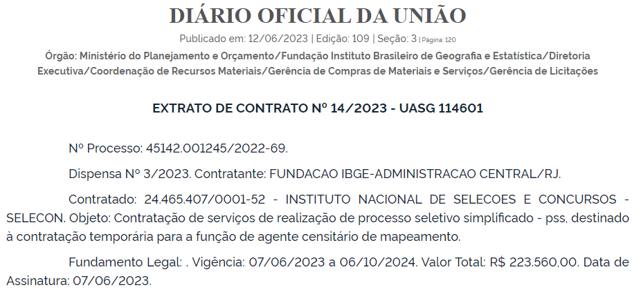 IBGE: banca contratada; Edital iminente com 148 vagas!