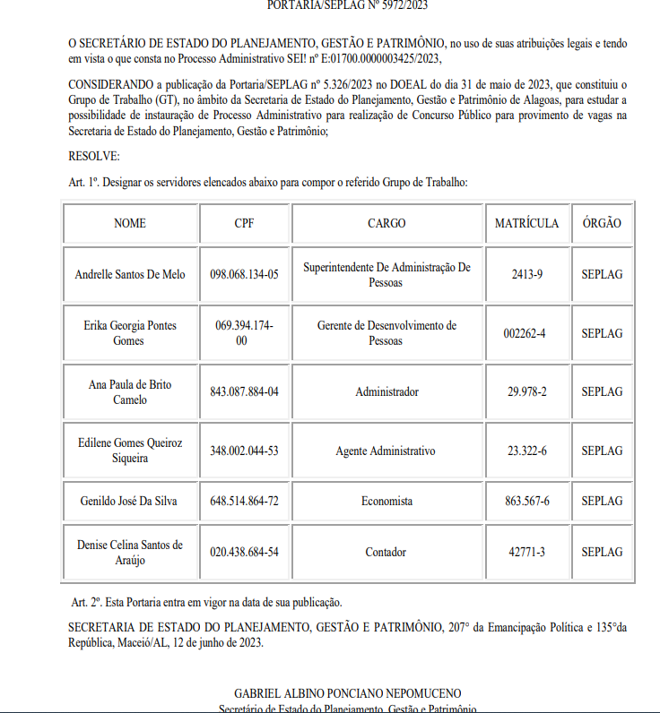 Concurso Seplag AL tem edital publicado; inscrições começam amanhã