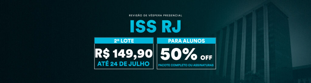 Concurso ISS RJ: banner da revisão de Véspera Presencial para Fiscal de rendas