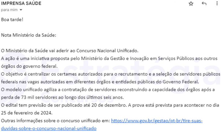 Ministério da Saúde vai participar do CNU