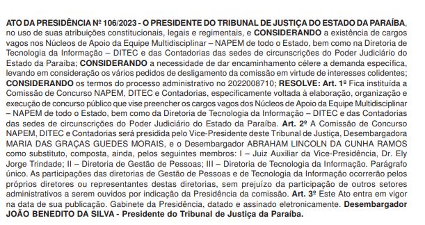 Diário da Justiça - Tribunal de Justiça da Paraíba