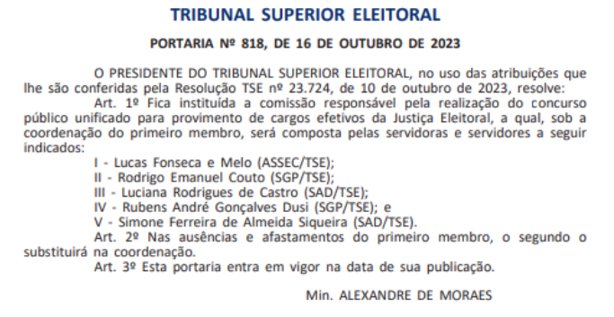 Concurso do TSE Unificado: Conheça os Detalhes.